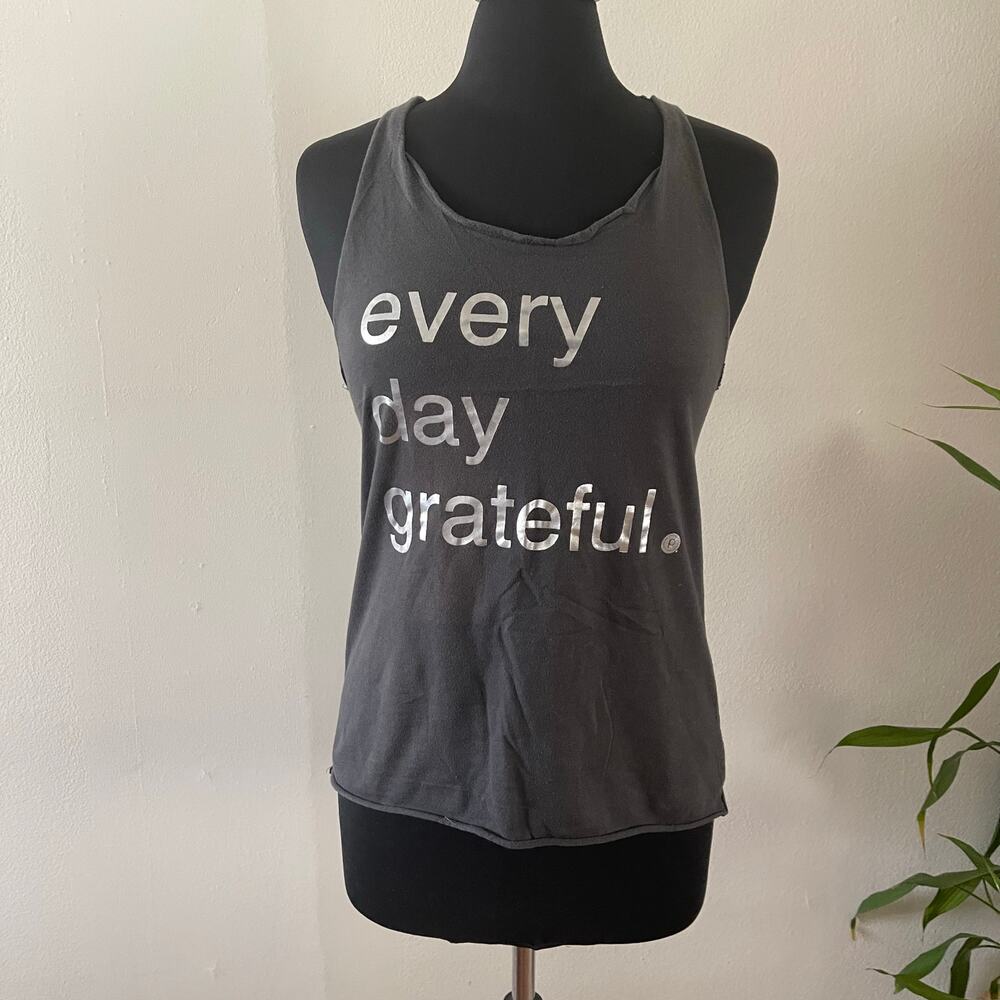 Pure Barre Womens Small Twisted Racerback Tank Top Dark Grey Workout Yoga
